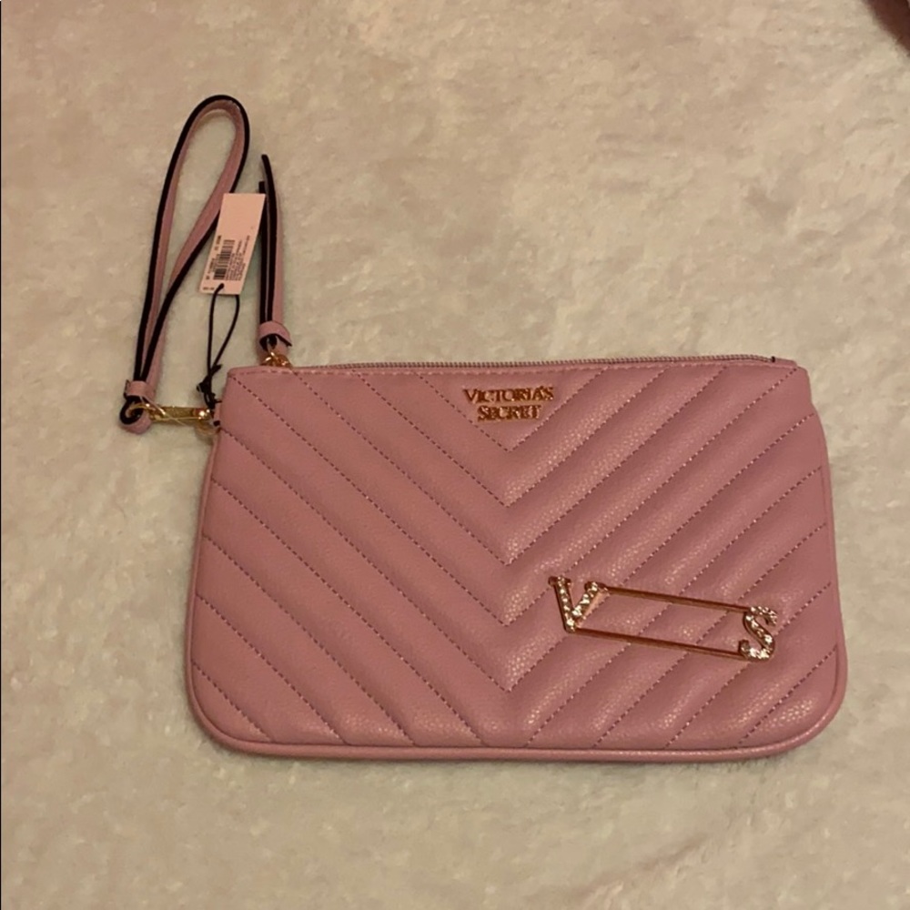 VS PINK leather Wristlet